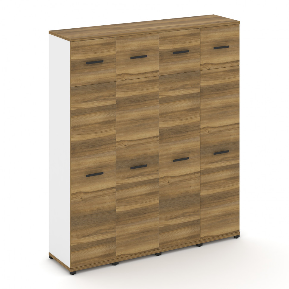 Concept Шкаф 4 узкие секции, 5 ниш CN.STU-547 B Сандал Янтарный/Белый Бриллиант/Металл Черный 1668*4