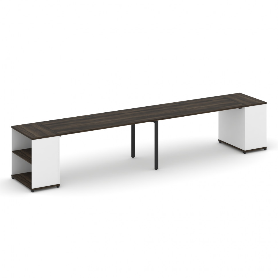 Concept Рабочая станция с опорными стеллажами CN.ORS-204 Дуб Мали/Белый Бриллиант/Металл Черный 4000