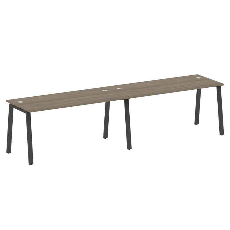 Metal System Рабочая станция на 2 места на А-образном м/к БА.СМ-2.4 Вяз Благородный/Металл Антрацит