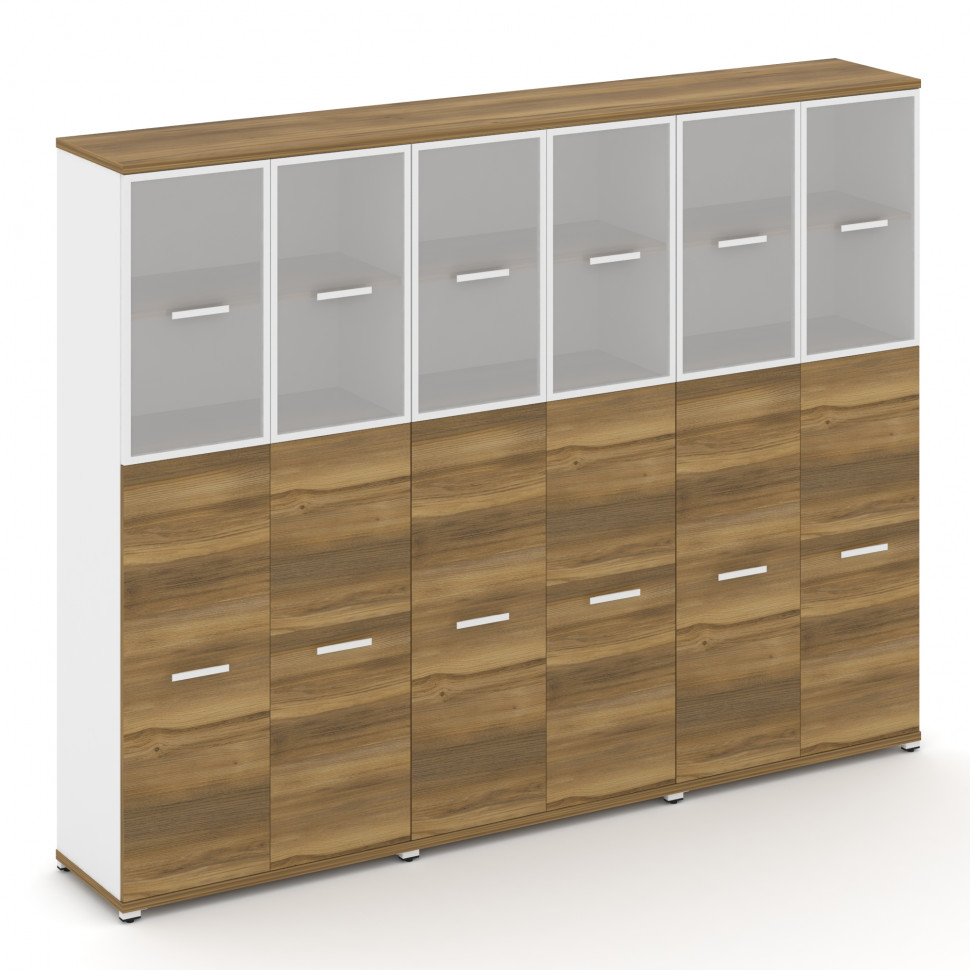 Concept Шкаф 3 широкие секции, 5 ниш CN.STS-535 RMW W Сандал Янтарный/Белый Бриллиант/Металл Белый/С