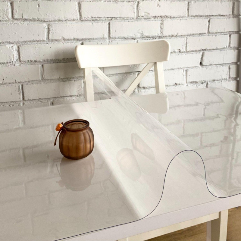 Скатерть на стол гиб. стекло Dekorelle 80х60см, толщ 0,8мм прозрач