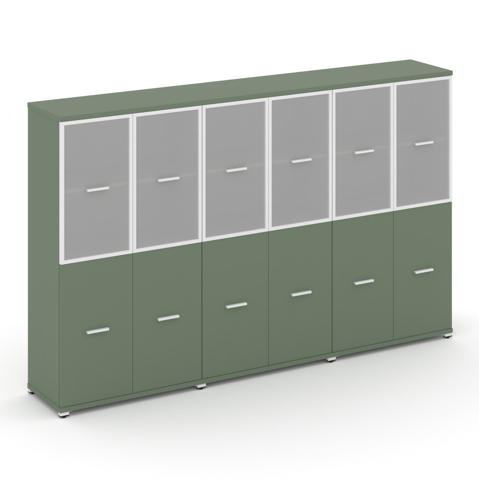 Concept Шкаф 3 широкие секции, 4 ниши CN.STS-432 RMW W Кобо/Металл Белый/Сатин 2500*420*1554