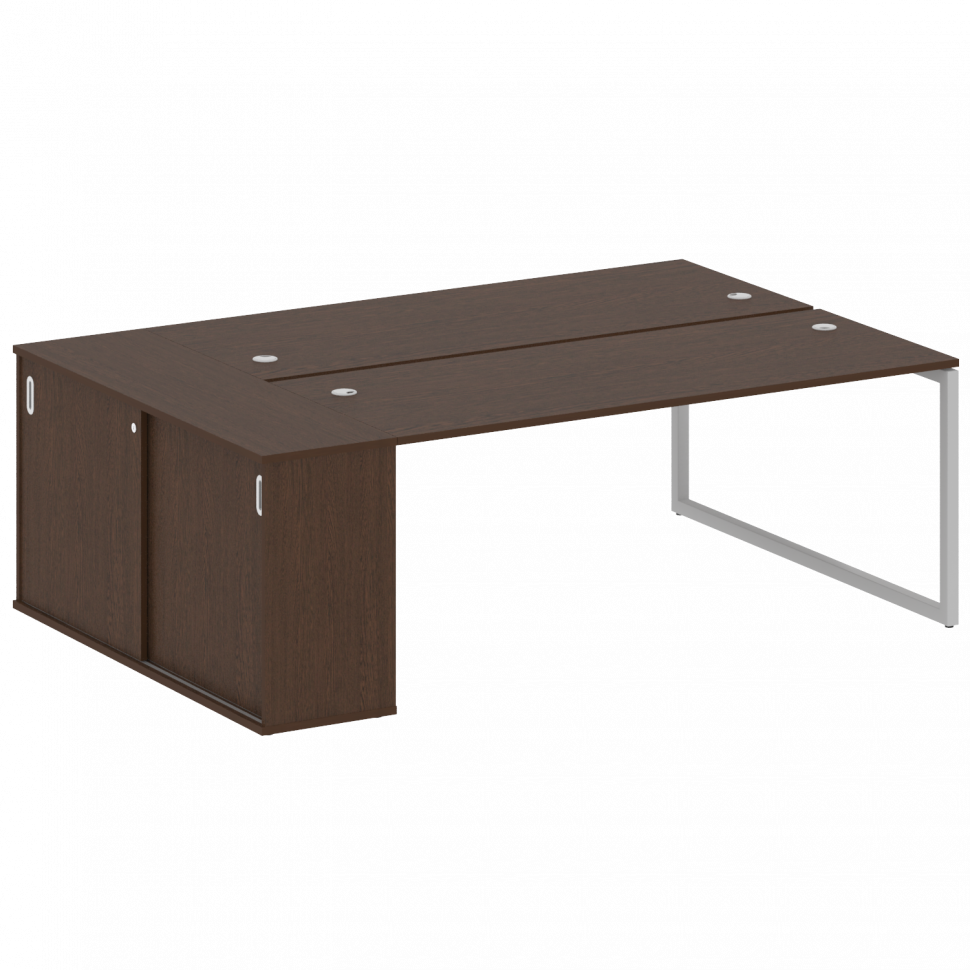 Metal System Quattro Рабочая станция с шкафом-купе на О-образном м/к 40БО.РС-СШК-1.5 Т Венге Цаво/Ме