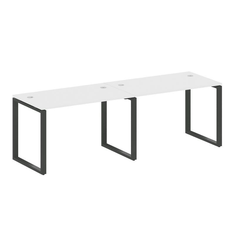 Metal System Рабочая станция на 2 места на О-образном м/к БО.СМ-2.2 Белый/Металл Антрацит 2400*720*7 Metal System Рабочая станция на 2 места на О-образном м/к БО.СМ-2.2 Белый/Металл Антрацит 2400*720*7