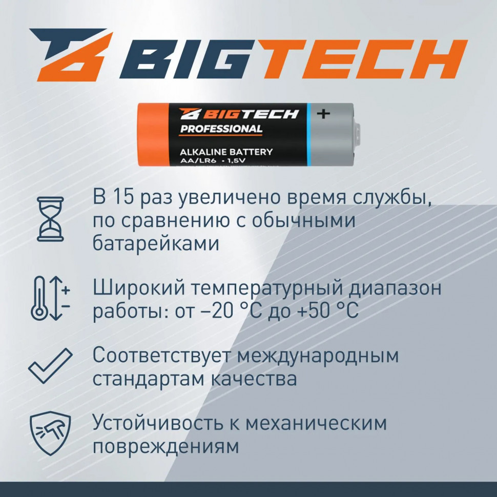 Батарейка BigTech Professional АA/LR6 уп/12шт Батарейка BigTech Professional АA/LR6 уп/12шт