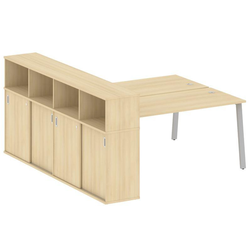 Metal System Рабочая станция с шкафом-купе на А-образном м/к БА.РС-СШК-4.4 Т Акация Лорка/Металл Сер Metal System Рабочая станция с шкафом-купе на А-образном м/к БА.РС-СШК-4.4 Т Акация Лорка/Металл Сер