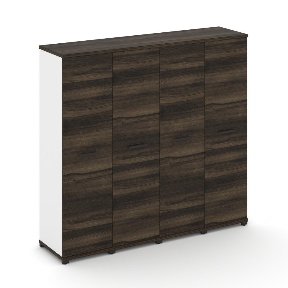 Concept Шкаф 4 узкие секции, 4 ниши CN.STU-446 B Дуб Мали/Белый Бриллиант/Металл Черный 1668*420*155