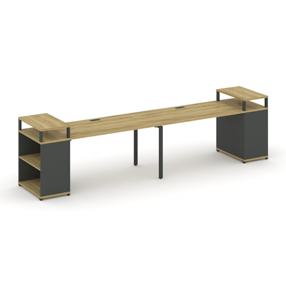 Concept Рабочая станция с опорными стеллажами с верх. горизонтами CN.ORS-208 Дуб Винченцо/Антрацит/М