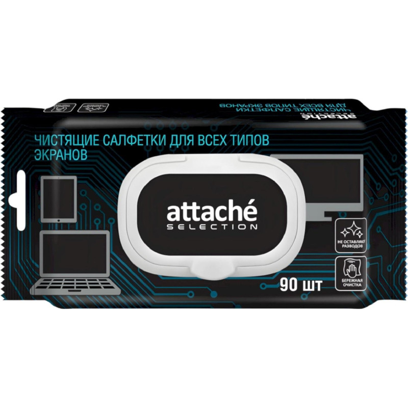 Салфетки Attache Selection д/экранов, с клапаном, 90 шт, XXL, 150х180