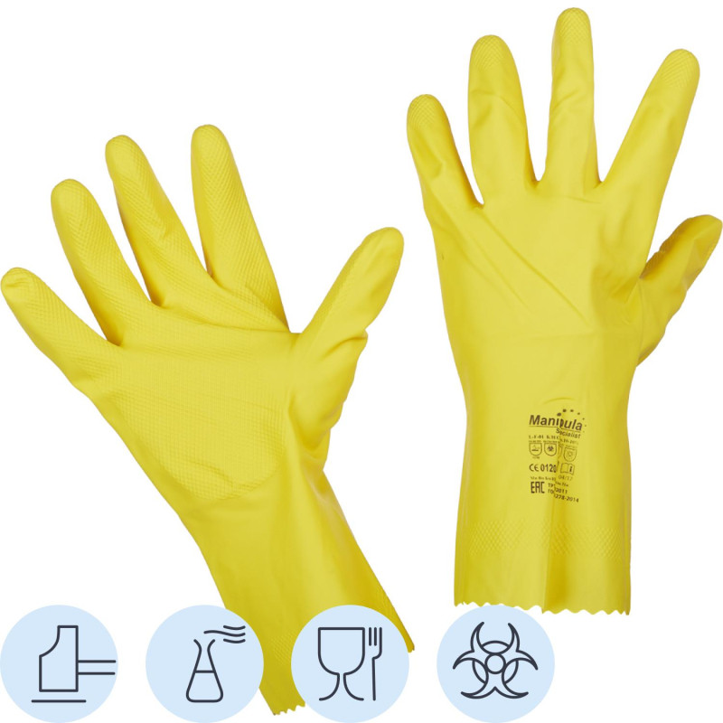 Перчатки защитные латекс Manipula БЛЕСК (L-F-01/CG-941) р.9-9,5 (L),ПС