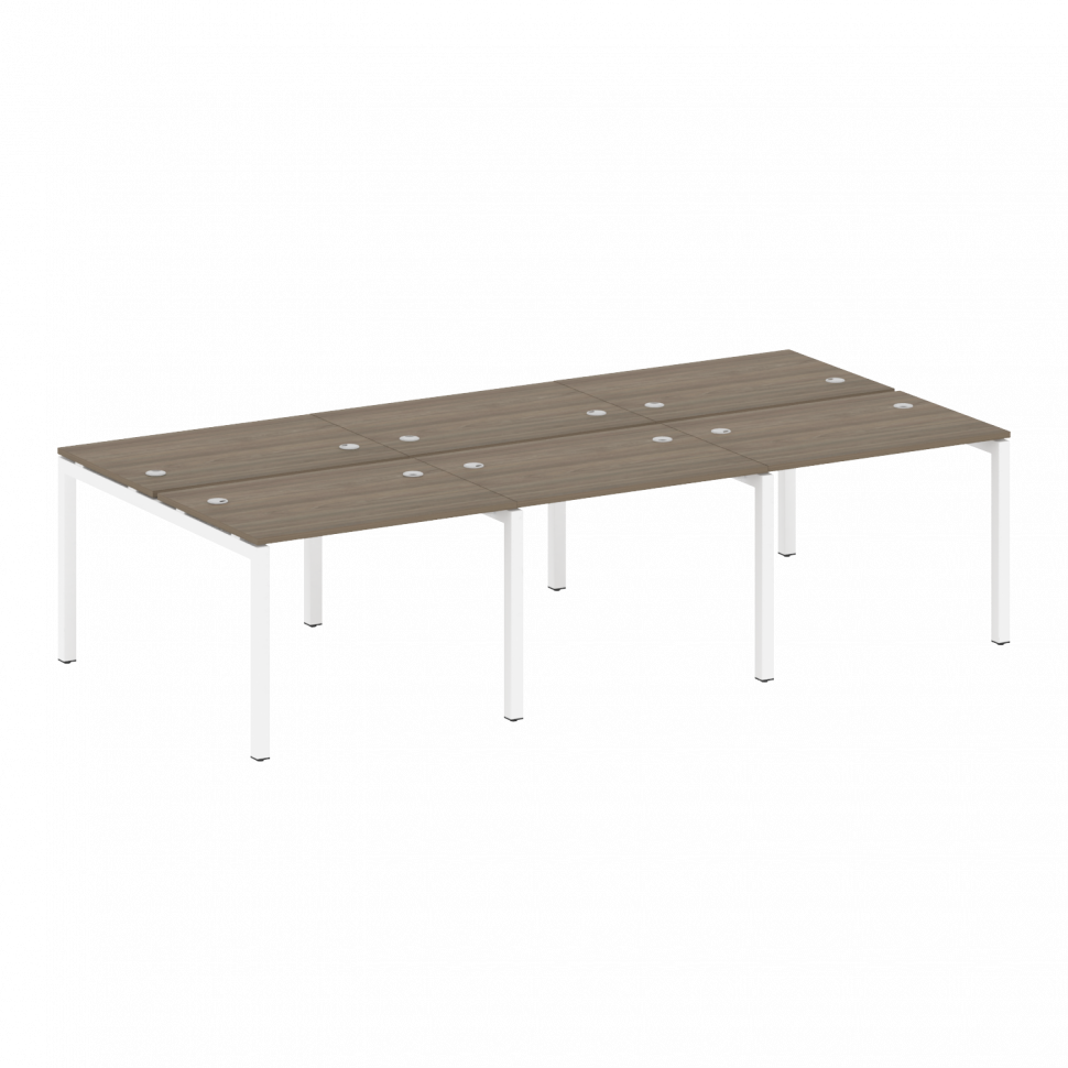 Metal System Quattro Рабочая станция на 6 раб. мест на П-образном м/к 50БП.СМ-6.1 Вяз Благородный/Ме