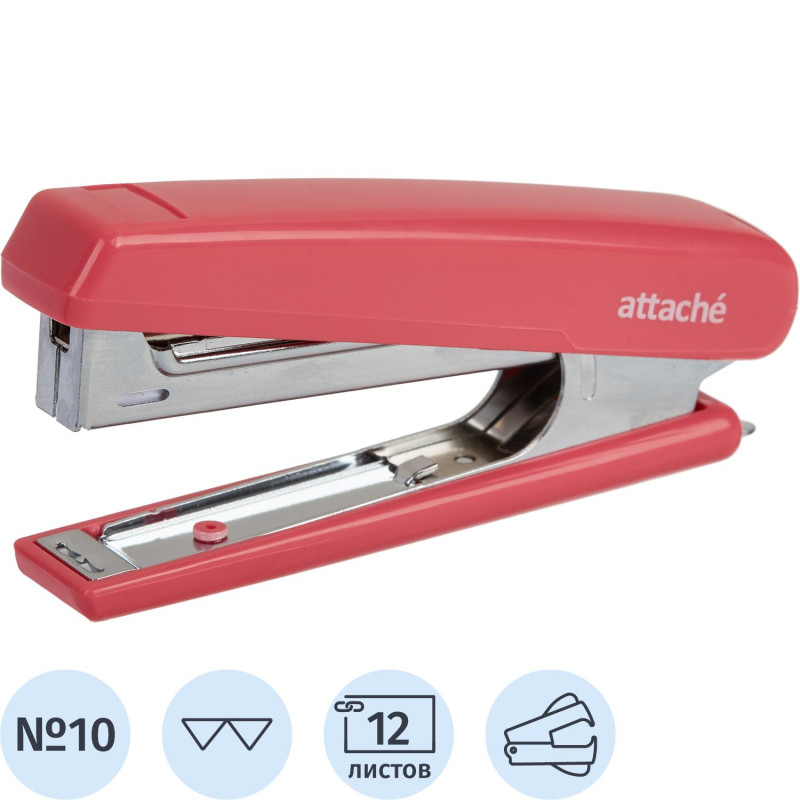 Степлер ATTACHE 8209 (№10) до 12 лист. розовый антистеп