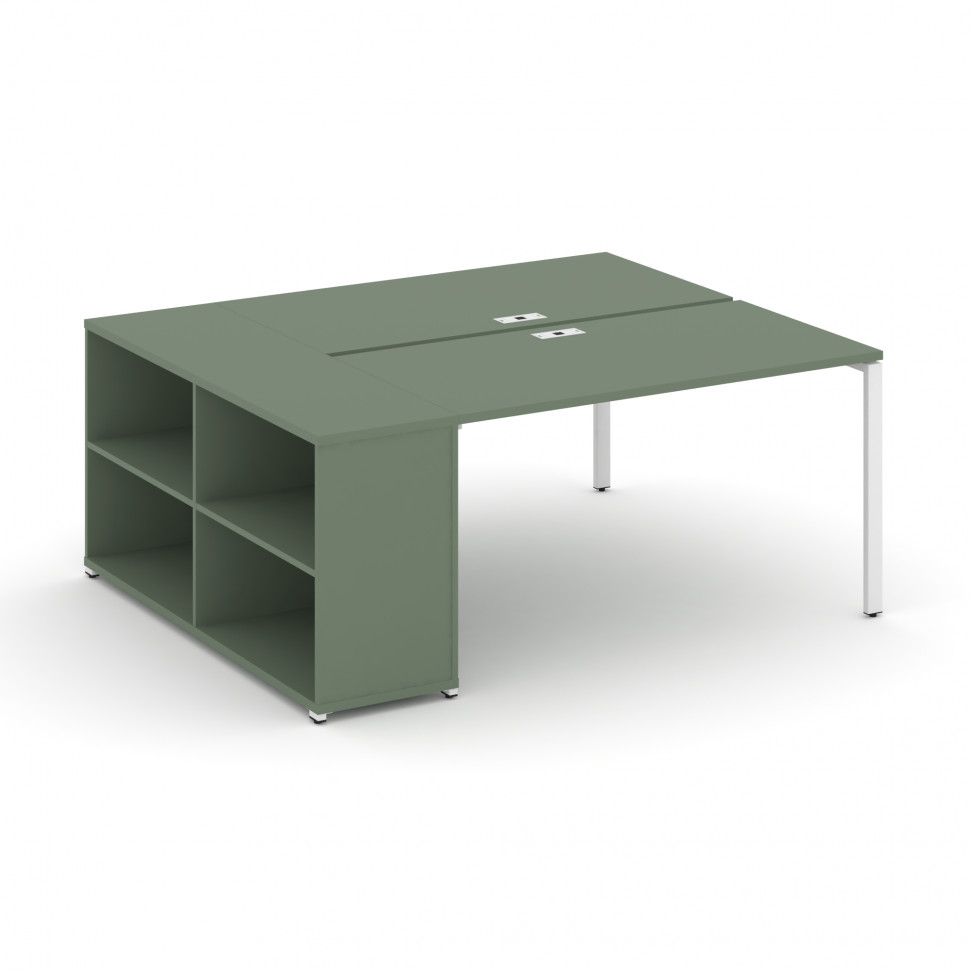 Concept Рабочая станция с опорным стеллажом CN.DRS-203 Кобо/Металл Белый 1800*1480*750 Concept Рабочая станция с опорным стеллажом CN.DRS-203 Кобо/Металл Белый 1800*1480*750