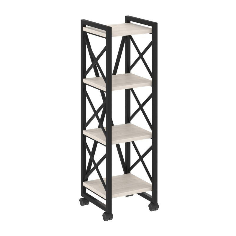 Loft Стеллаж на колесных опорах-4 полки VR.L-MST.K-4.4 Денвер Светлый/Металл Черный 400*400*1334 Loft Стеллаж на колесных опорах-4 полки VR.L-MST.K-4.4 Денвер Светлый/Металл Черный 400*400*1334