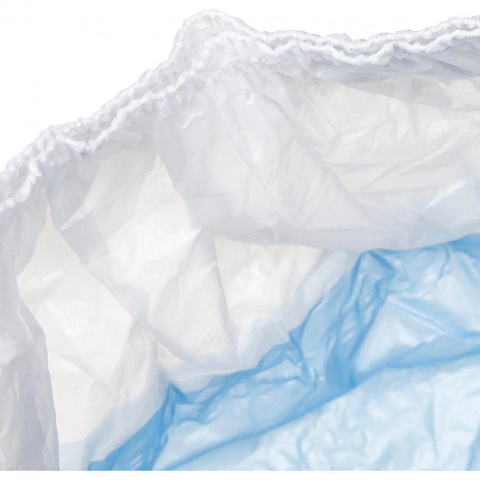 Бахилы 7,3 г, 2рез, 2-ая под, бело-синий, 20+20 мкм, Комус, 200пар/уп