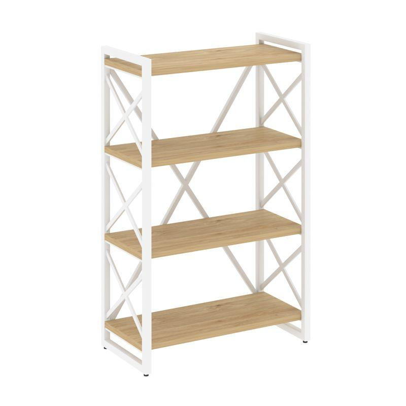 Loft Стеллаж на рег. опорах-4 полки VR.L-MST.O-4.8 Тиквуд Светлый/Металл Белый 800*400*1280