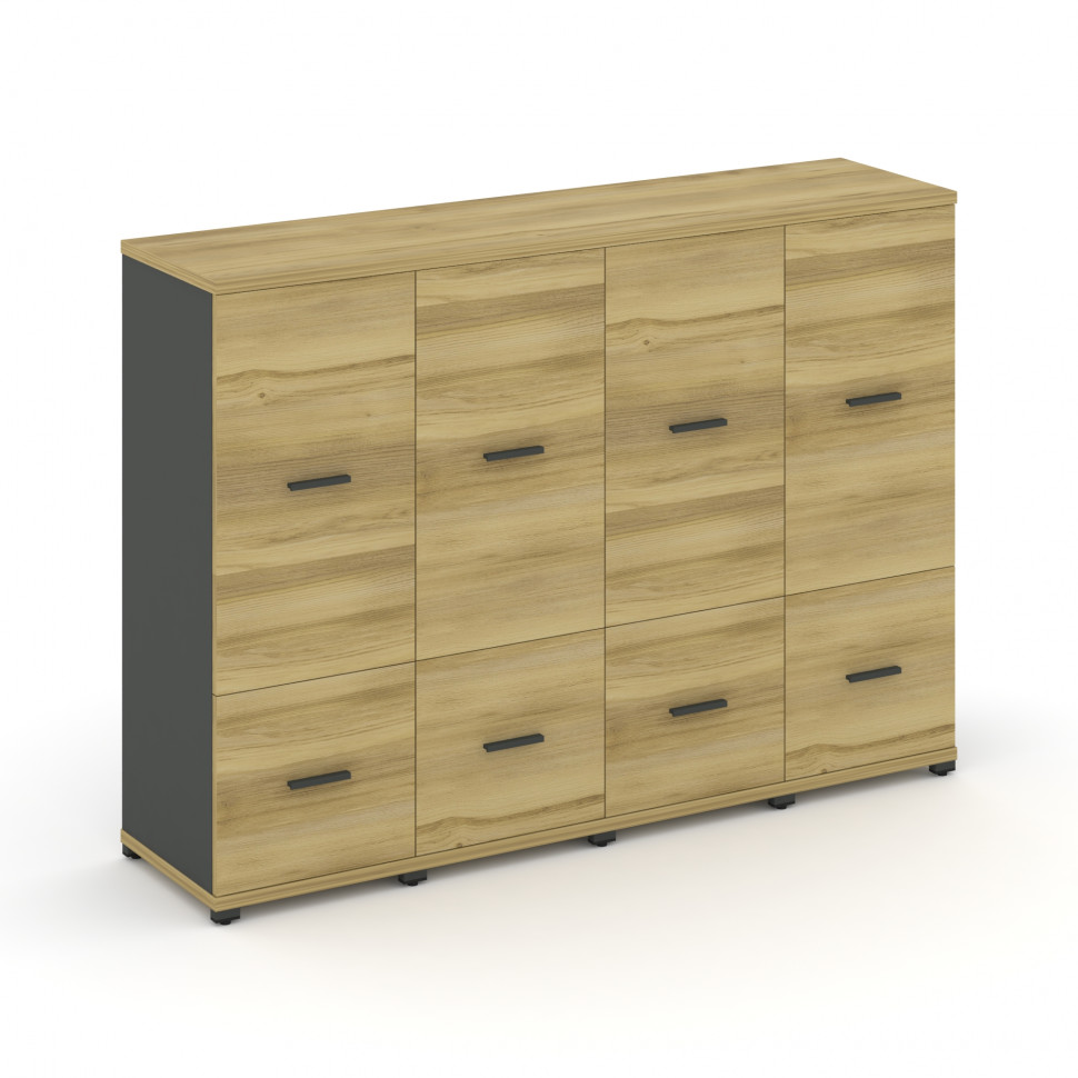 Concept Шкаф 4 узкие секции, 3 ниши CN.STU-342 A Дуб Винченцо/Антрацит/Металл Антрацит 1668*420*1186