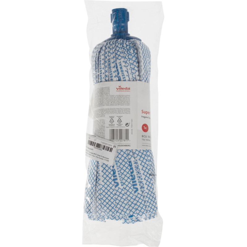 Насадка МОП Vileda Professional Супермоп антибак 33см 125гр бел/син 137908