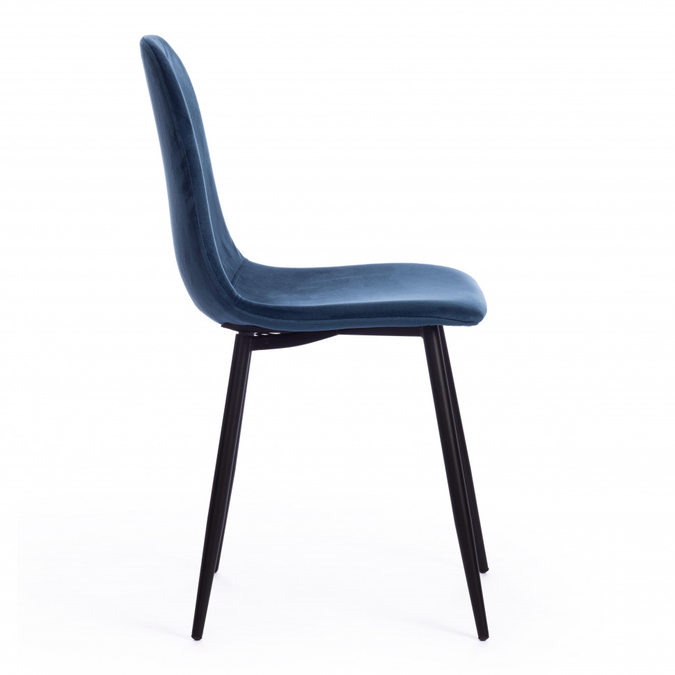 Стул BREEZE (mod. 4724) Велюр/металл , 44 х 53 х 87 см, Blue (синий) HLR63 / черный
