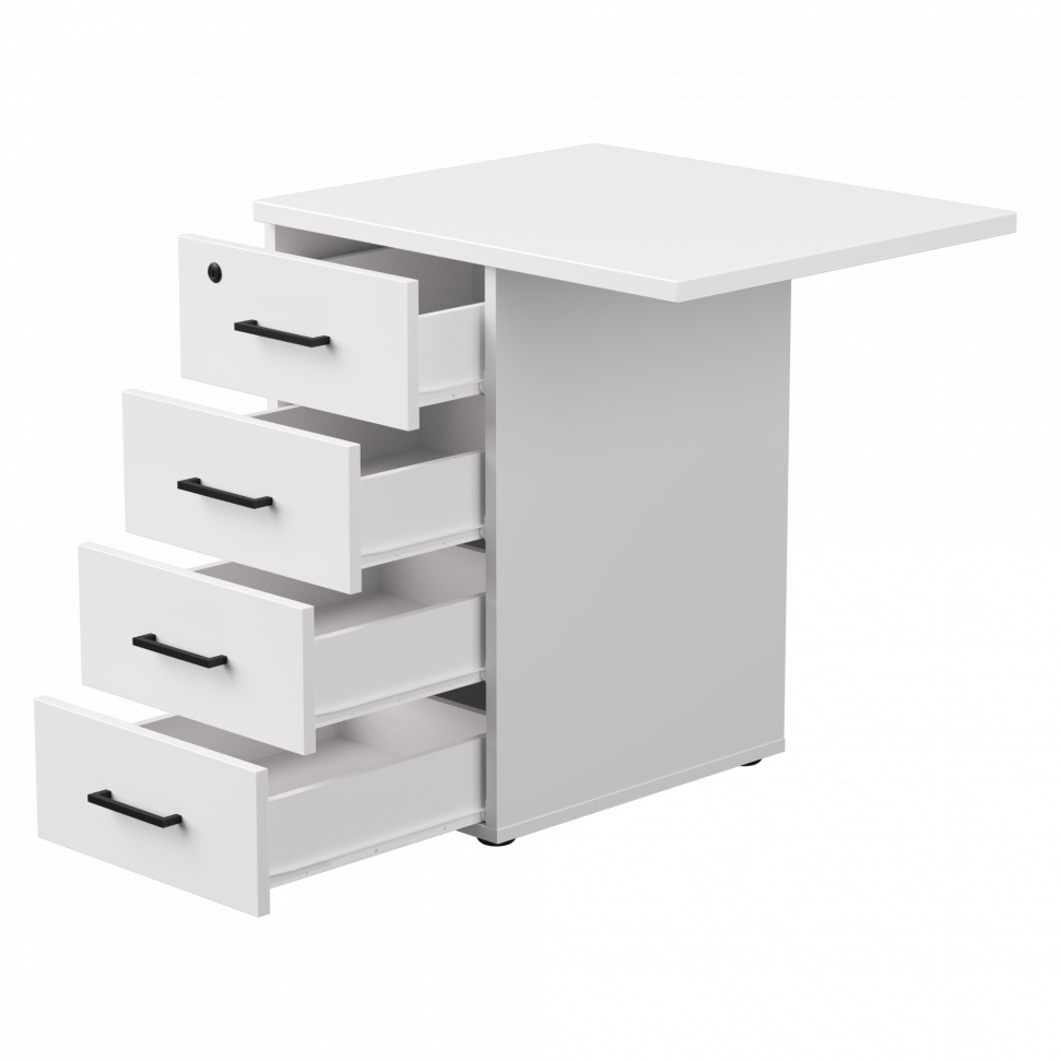 Тумба приставная Everprof EVO (ЭВО) с топом 710х600x755 Белый