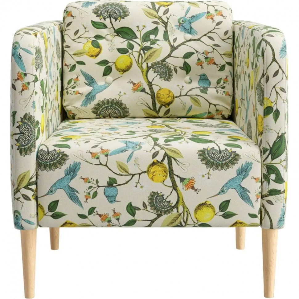 Кресло SAL_0MX_КОРСИ ткань Велюр Флористика лимон