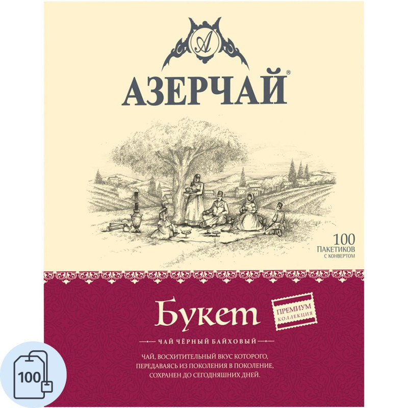 Чай Азерчай Premium Collection Buket черн.байх с кон., 100пакx1,8гр