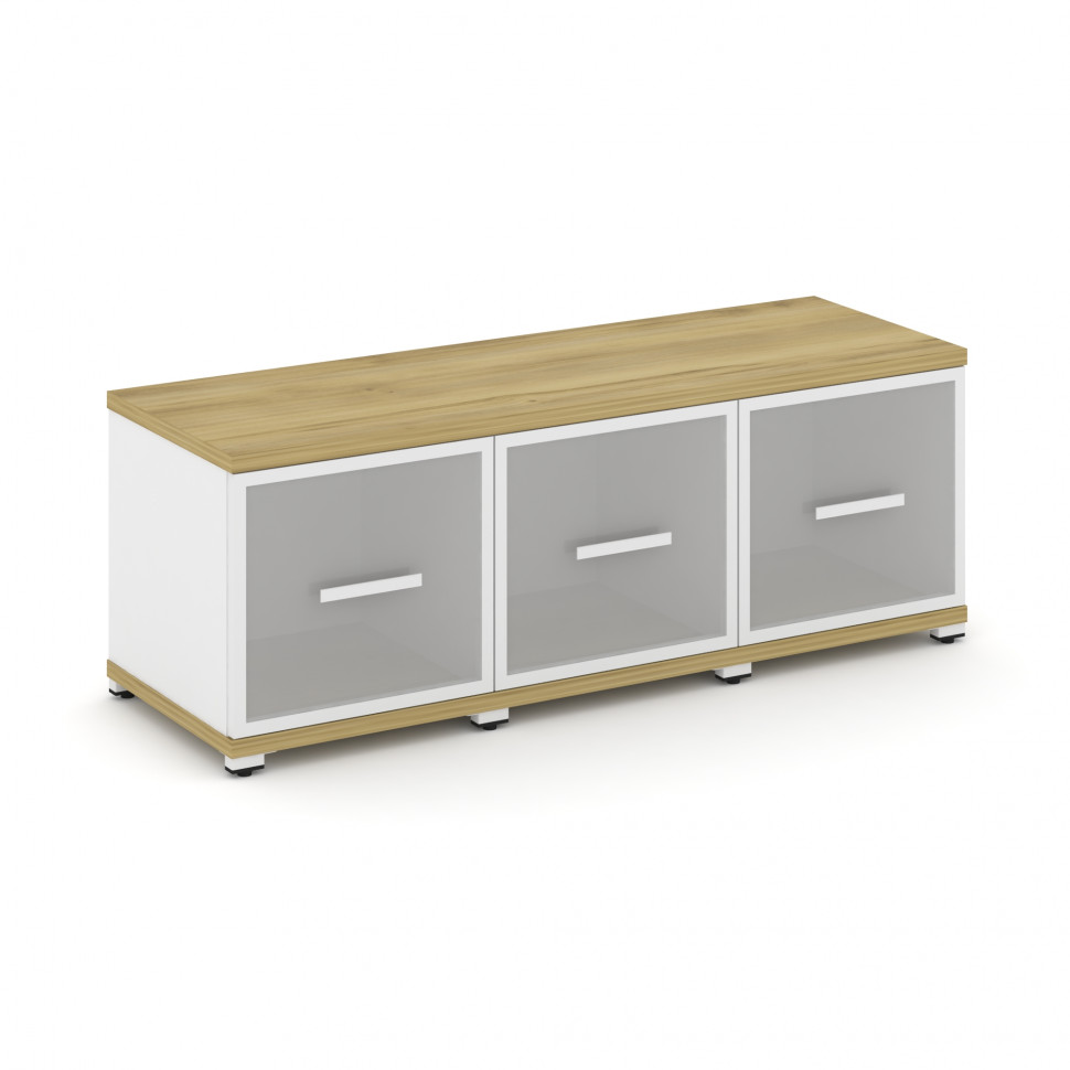 Concept Шкаф 3 узкие секции, 1 ниша CN.STU-133 RMW W Дуб Винченцо/Белый Бриллиант/Металл Белый/Сатин