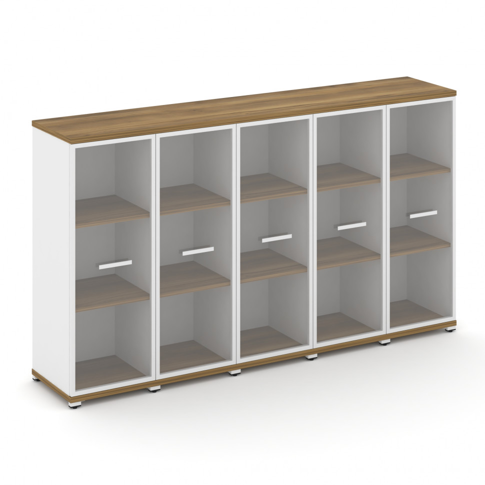 Concept Шкаф 5 узких секций, 3 ниши CN.STU-356 RPW W Сандал Янтарный/Белый Бриллиант/Металл Белый/Пр