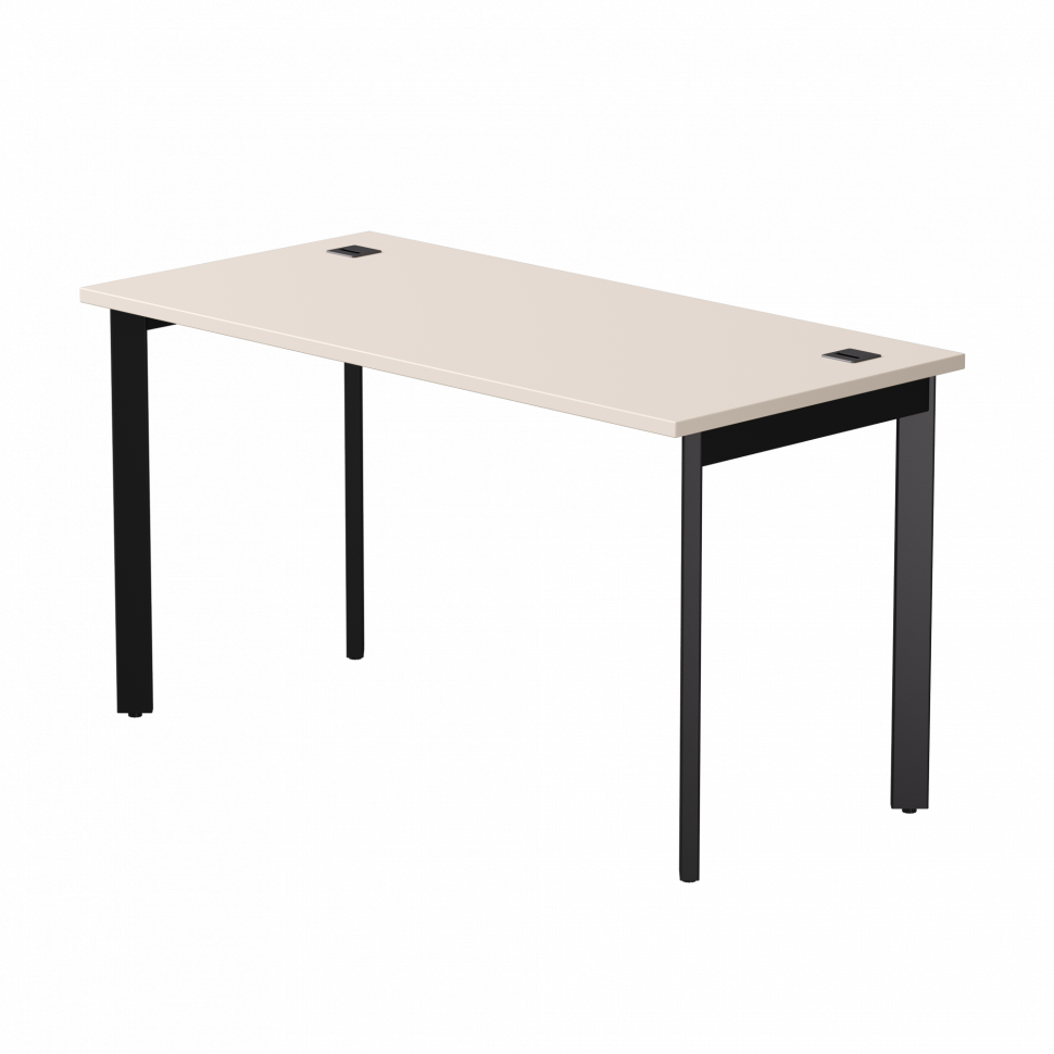 Стол прямой Everprof EVO (ЭВО) на металлокаркасе 1380х670х755 мм опоры 45гр Кашемир/Черный