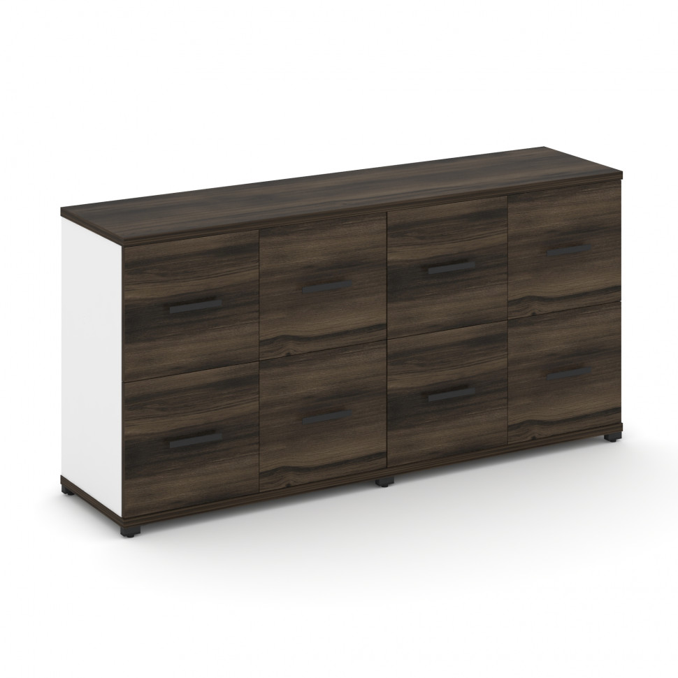 Concept Шкаф 2 широкие секции, 2 нишии CN.STS-222 B Дуб Мали/Белый Бриллиант/Металл Черный 1668*420*