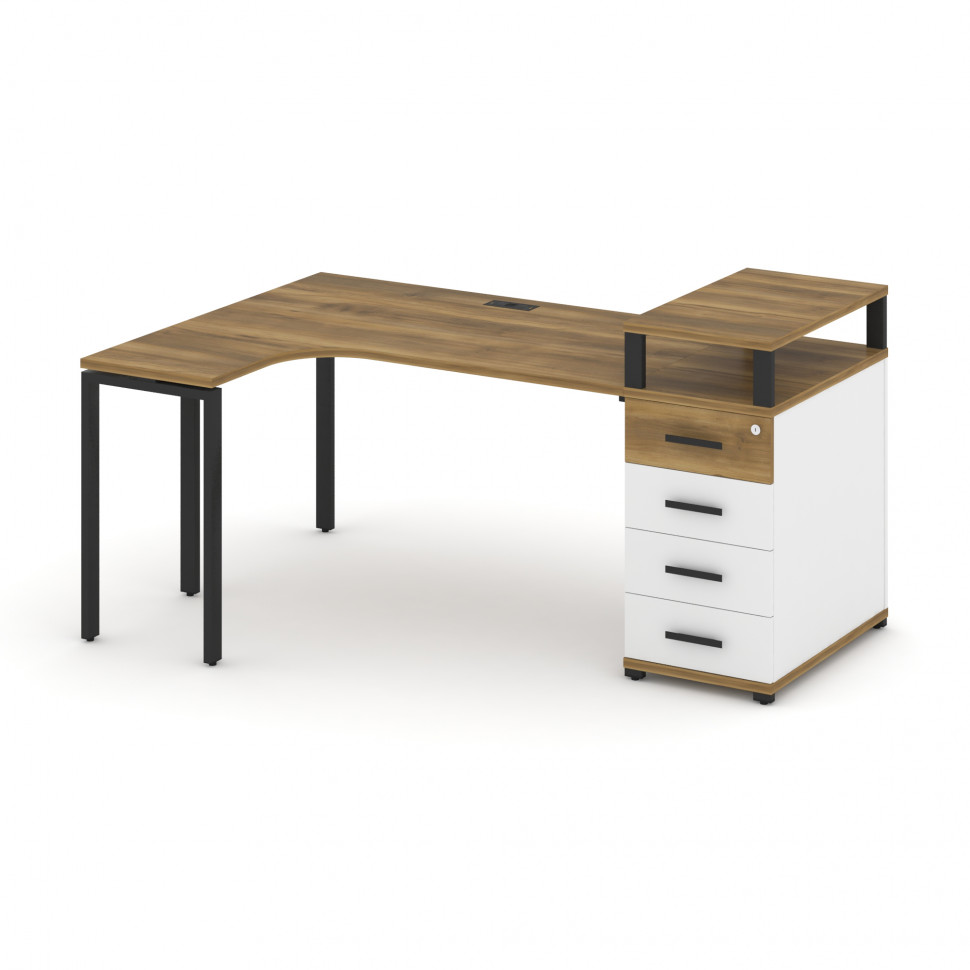 Concept Стол эргономичный CN.SA-405(L) B Сандал Янтарный/Белый Бриллиант/Металл Черный 1800*1180*917 Concept Стол эргономичный CN.SA-405(L) B Сандал Янтарный/Белый Бриллиант/Металл Черный 1800*1180*917