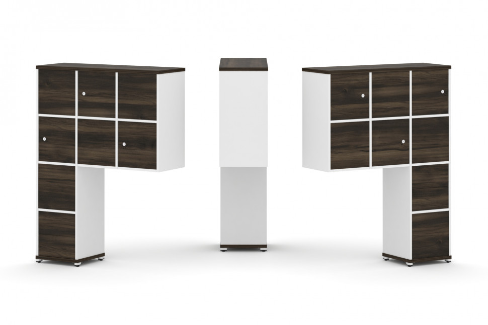 Concept Надставка высокая CN.DNV-004 Дуб Мали/Белый Бриллиант/Металл Белый 1099*350*1486