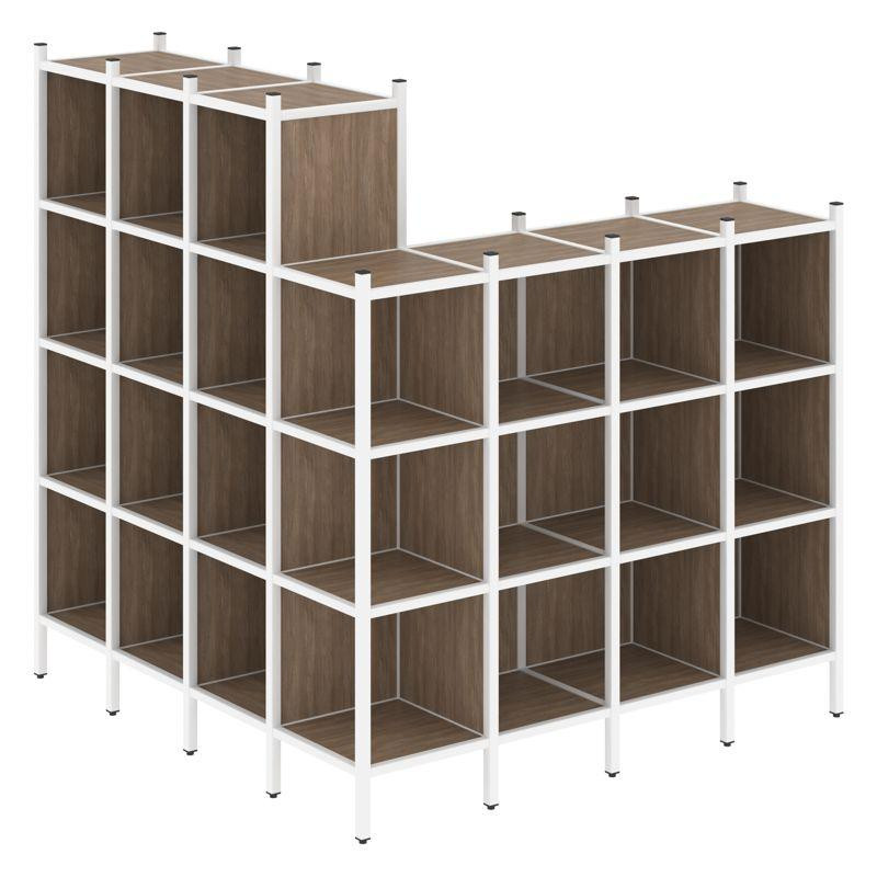 Loft Угловой внешний стеллаж наборный VR.L-60 Дуб Аризона/Металл Белый 1694*1694*1869 Loft Угловой внешний стеллаж наборный VR.L-60 Дуб Аризона/Металл Белый 1694*1694*1869