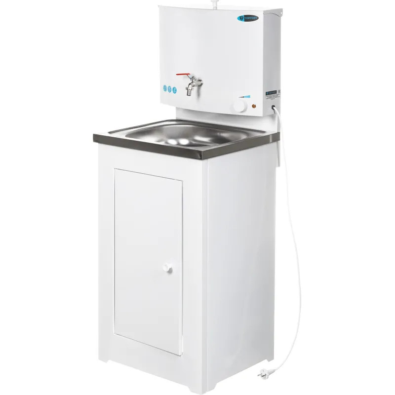 Умывальник дачный TOPFORT ELEGANT с подогревом 17л, нерж. мойка, белый