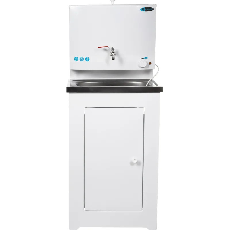 Умывальник дачный TOPFORT ELEGANT с подогревом 17л, нерж. мойка, белый