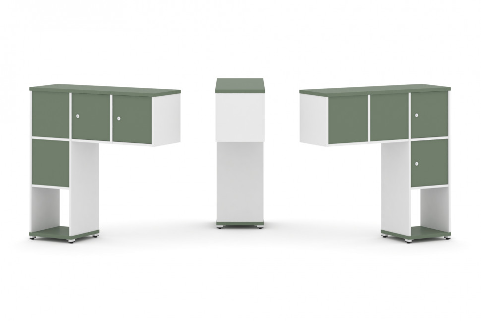 Concept Надставка низкая CN.DNN-002 Кобо/Белый Бриллиант/Металл Белый 1099*365*1130