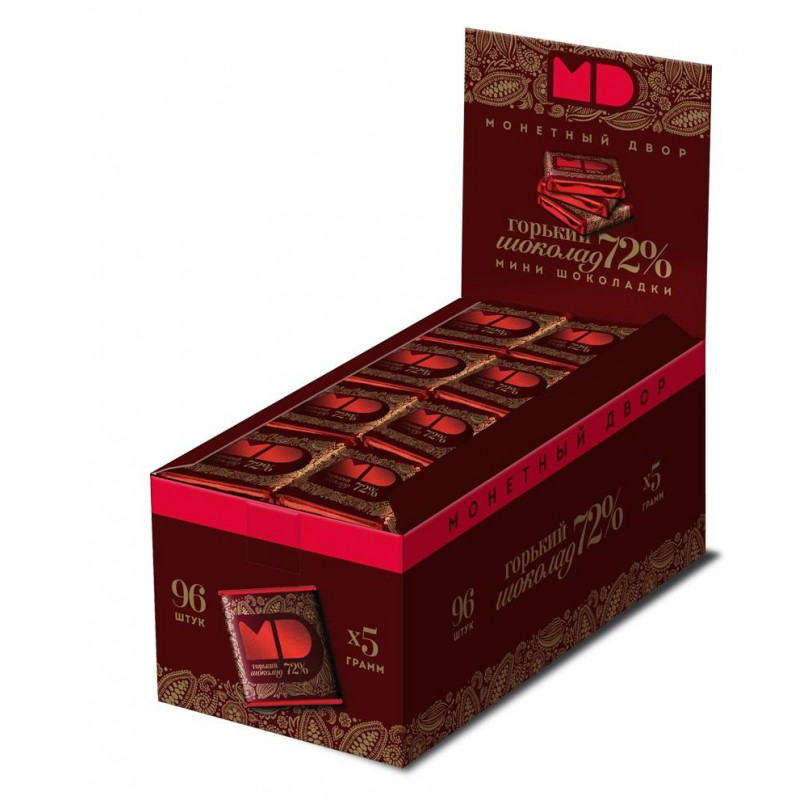 Шоколад Монетный двор Горький 72% 5г/96 шт