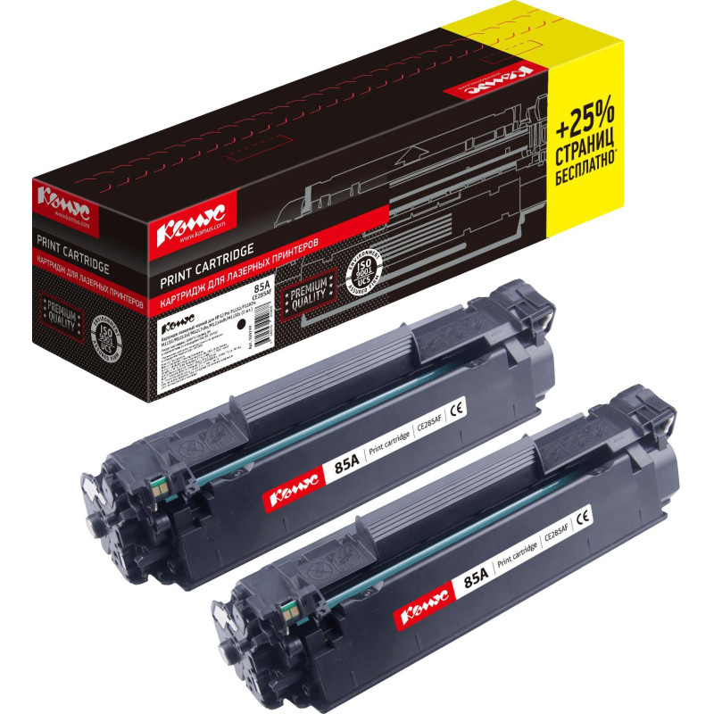 Картридж лазерный Комус 85A CE285AF черн для HP LJ P1102(2шт/уп)