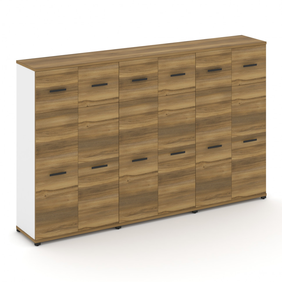 Concept Шкаф 3 широкие секции, 4 ниши CN.STS-434 B Сандал Янтарный/Белый Бриллиант/Металл Черный 250