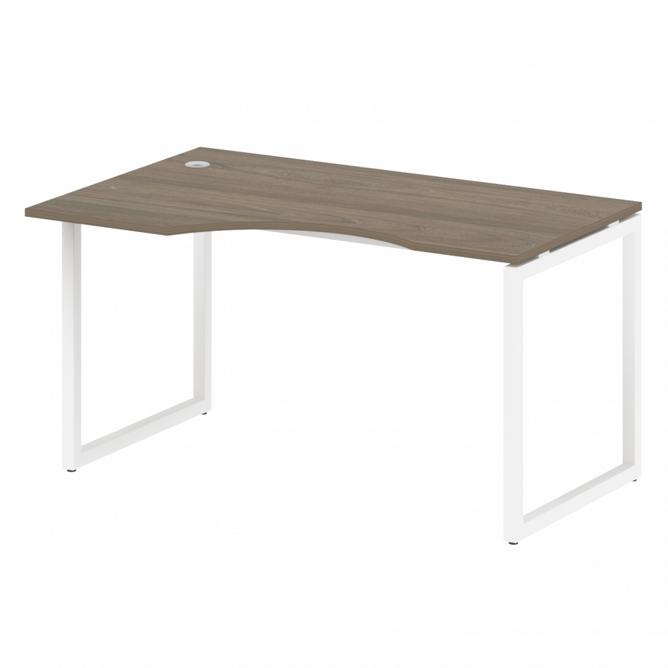 Metal System Quattro Стол криволинейный левый на О-образном м/к 40БО.СА-2 (L) Вяз Благородный/Металл