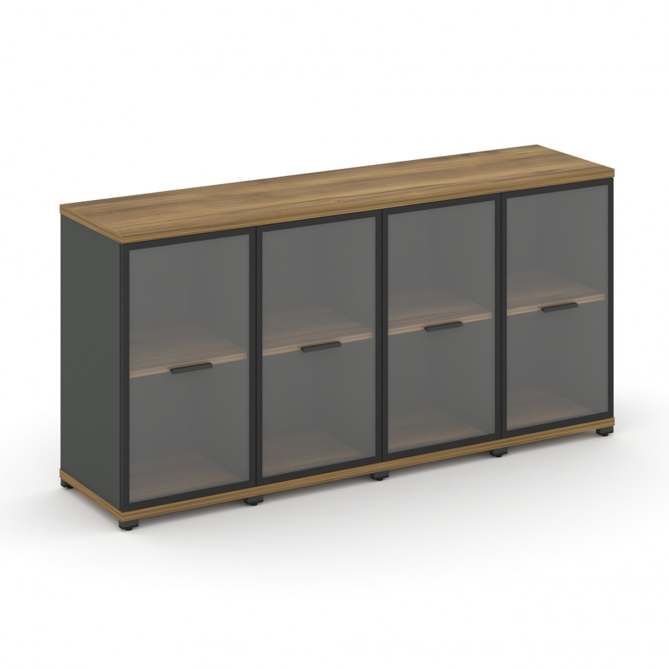 Concept Шкаф 4 узкие секции, 2 ниши CN.STU-243 RPB A Сандал Янтарный/Антрацит/Металл Антрацит/Прозра