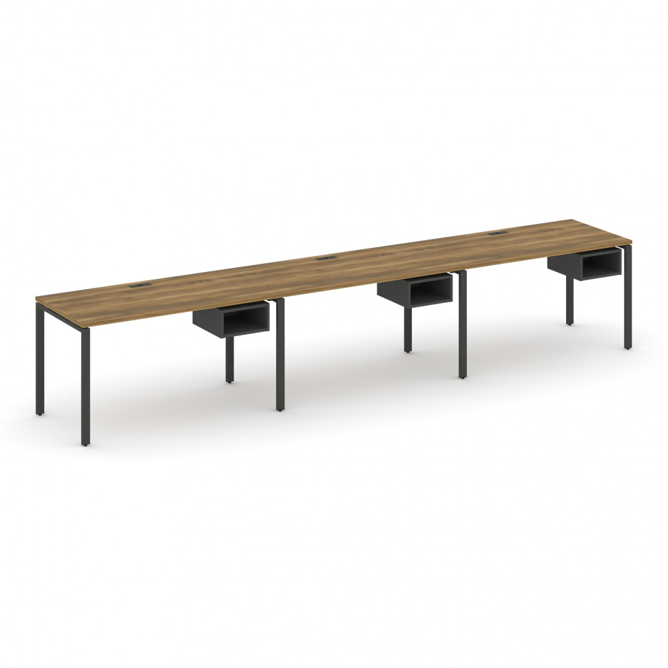 Concept Рабочая станция односторонняя с подвес. тумбами 3 места CN.ORS-123 Сандал Янтарный/Антрацит/