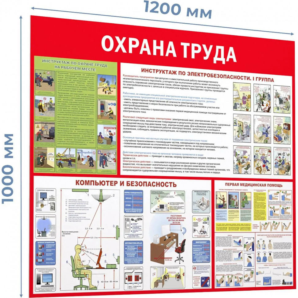 Информационный стенд-плакат Охрана труда 1000х1200 Информационный стенд-плакат Охрана труда 1000х1200