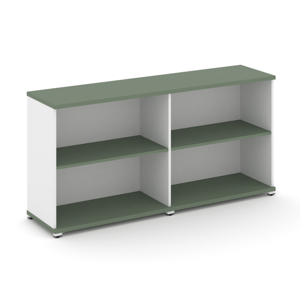 Concept Стеллаж 2 широкие секции, 2 ниши CN.STS-220 Кобо/Белый Бриллиант/Металл Белый 1668*420*818