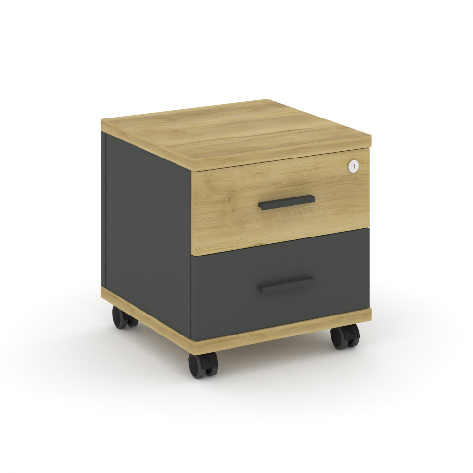 Concept Тумба мобильная 2 ящ. CN.TUM-001 A Дуб Винченцо/Антрацит/Металл Антрацит 420*420*448 Concept Тумба мобильная 2 ящ. CN.TUM-001 A Дуб Винченцо/Антрацит/Металл Антрацит 420*420*448