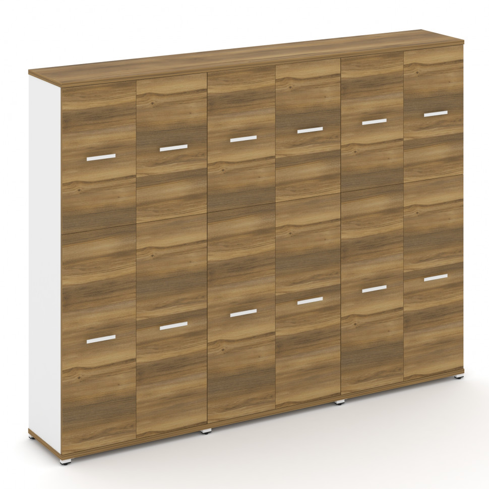 Concept Шкаф 3 широкие секции, 5 ниш CN.STS-535 W Сандал Янтарный/Белый Бриллиант/Металл Белый 2500*