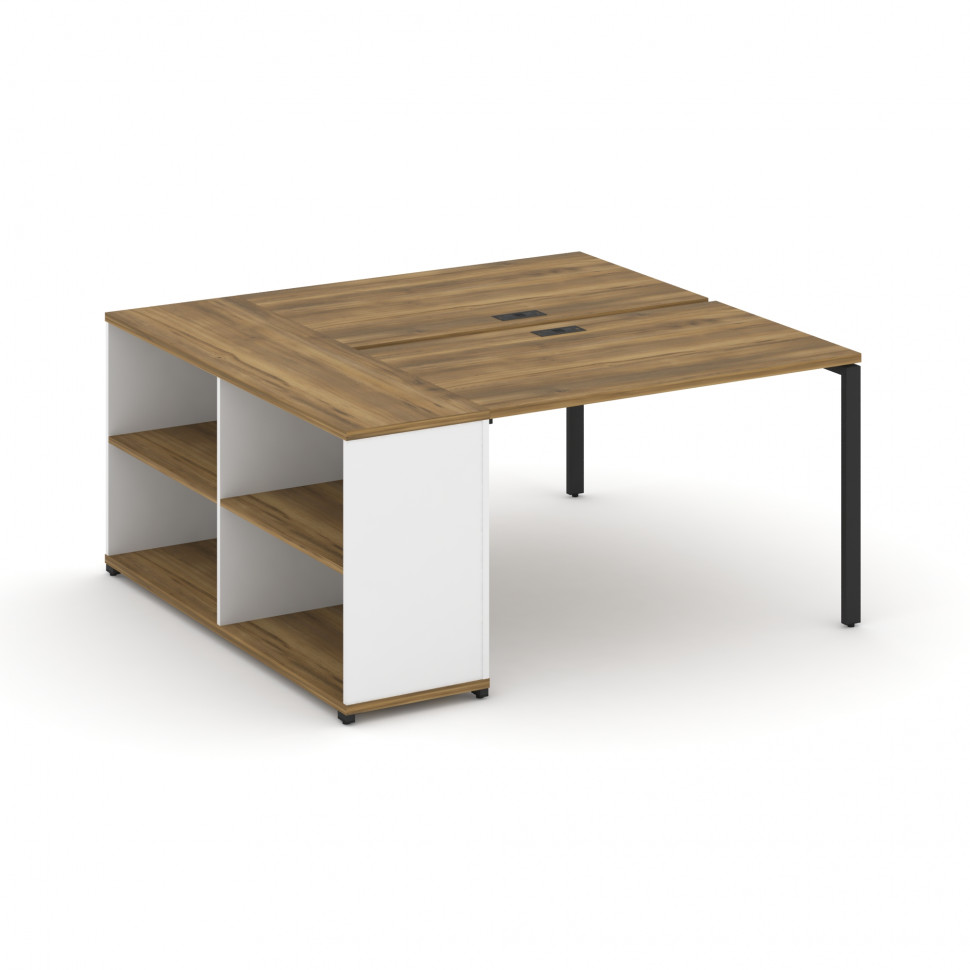 Concept Рабочая станция с опорным стеллажом CN.DRS-202 Сандал Янтарный/Белый Бриллиант/Металл Черный