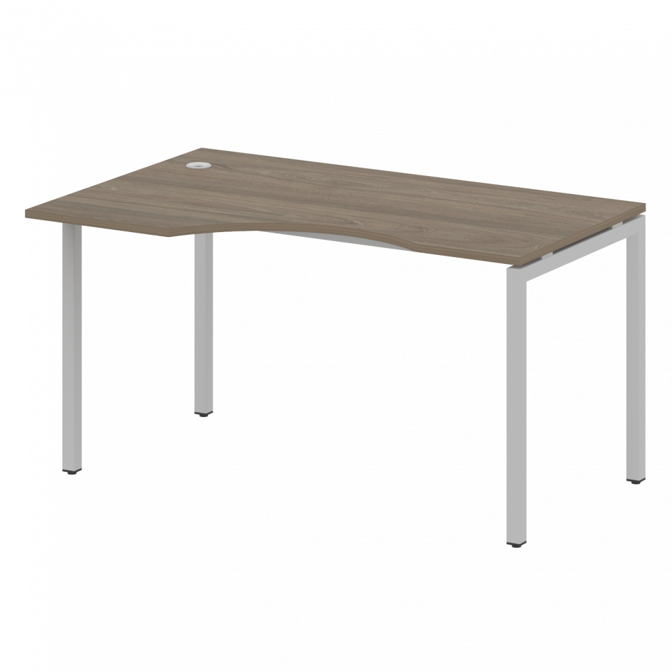 Metal System Quattro Стол криволинейный левый на П-образном м/к 40БП.СА-2 (L) Вяз Благородный/Металл