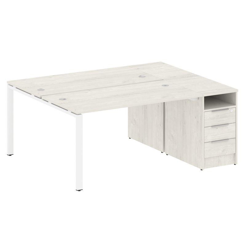 Metal System Рабочая станция с тумбой на П-образном м/к БП.РС-СТП-2.3 Дуб Наварра/Металл Белый 1812* Metal System Рабочая станция с тумбой на П-образном м/к БП.РС-СТП-2.3 Дуб Наварра/Металл Белый 1812*