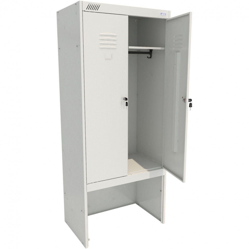 Шкаф для одежды металлический MZ_ШРК 22-800 ВСК с нишей под скамью